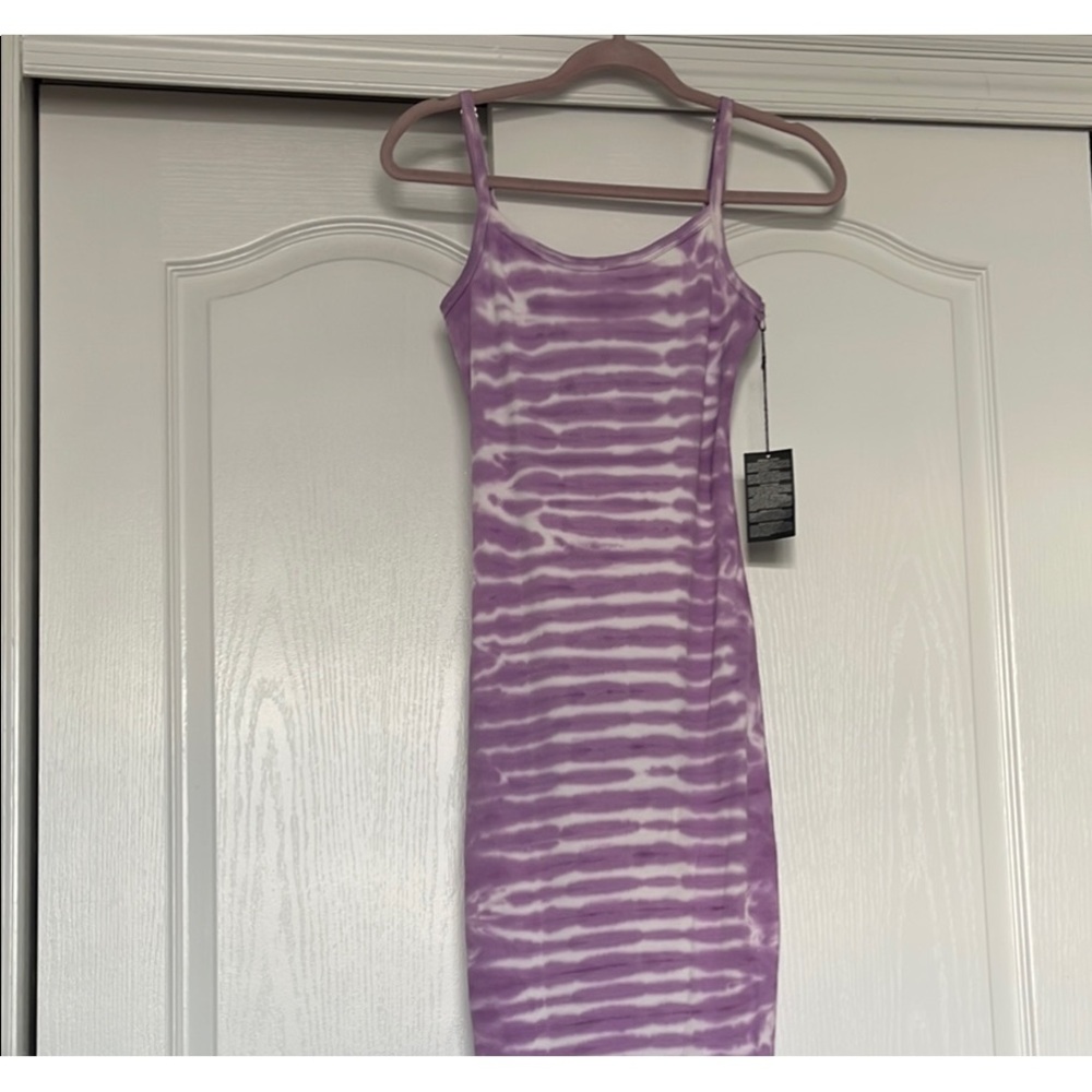 Forever 21 Purple Bodycon Midi Dress with Spaghetti Straps